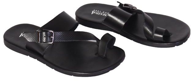 Buckler Leather Slippers | Black