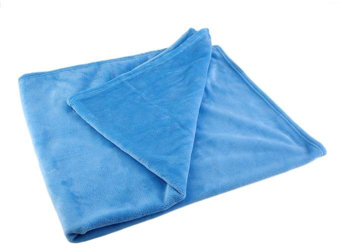 Generic Comfortable Soft Plain Flannel Throw Over Large Decorative Sofa Bed Blanket Sky Blue