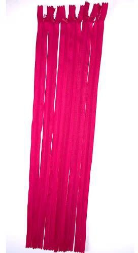 20 Inches Nylon Invisible Zippers 6 packs - Hot Pink