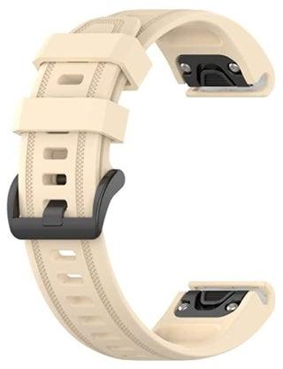 HuHa Band For Garmin Fenix 5S Plus Pure Color Silicone Watch Band (Beige)