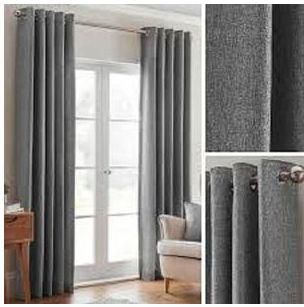 Generic GREY Curtain (3M) (2Panels,each 1.5M) +FREE SHEER