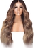 Synthetic Wavy Ombre Blonde Party Wig Long Curly Black Brown Ombre Medium Length Wig Synthetic