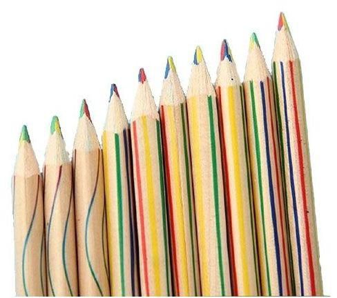 Sanwood 10Pcs/Lot Rainbow Color Pencil 4 In 1 Colored Pencils For Drawing Stationery