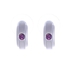 Scarlet Bijoux  Rhodium Plated Half Loop Purple Crystal Drop Earrings, E1144-4