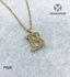 3Diamonds Pendant Necklace For Women Gold Plated Letter B