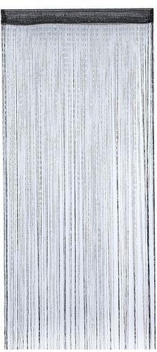 Elikang 200cm X 100cm Tassel Silk String Curtain Window Door Divider Sheer Curtain - Black