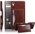 Protective Leather Stand Case Wallet for Sony Xperia Z5 Premium , Brown