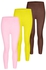 Silvy Set Of 3 Leggings For Girls - Multicolor, 8 To 10 Years