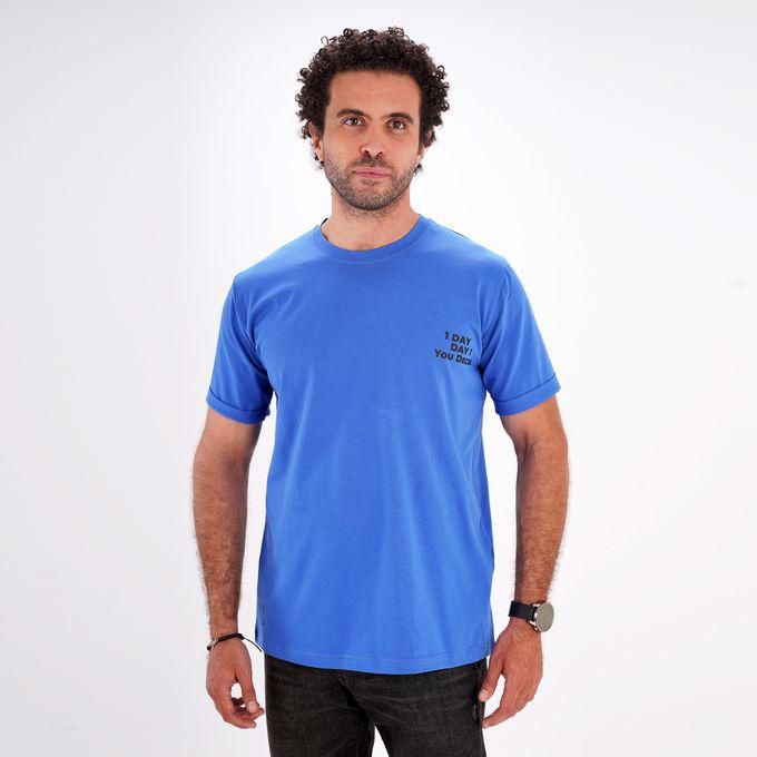 Thomas square Man Basic Cotton Soft Printed T-shirt - Blue