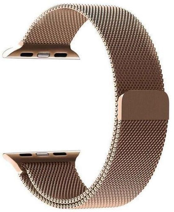 Apple Watch Series 5 42mm أو 44mm حزام معدني من الفولاذ المقاوم للصدأ مغناطيسي - ذهبي
