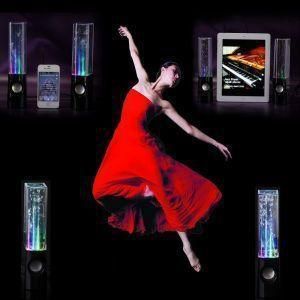 Dancing Water Speakers X 2 LED Music Fountain Jet Light For iPod iPhone 4 4s 5 5s 6 iPad PC