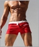 Zip Pocket Detail Swimwear Shorts Red/White