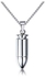 Bullet Shaped Silver Toned Stainless Steel Necklace for Men With Chain