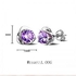 Heart Real 925 Silver Plated Earrings for Women New Amethyst Stud Earrings Jewelry 925 Stamp EWS207 - Purple