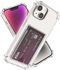 TenTech Transparent Cover With Shockproof Corners With Card Holder - Card Holder - Heat-resistant Polyurethane Card Holder For IPhone 14 - Transparent