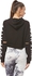 Hype Black & White Round Neck Hoodie & Sweatshirt For Women