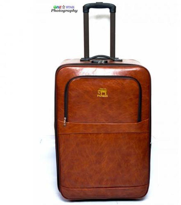 Pioneer PU Leather Pioneer travel suitcase-Brown
