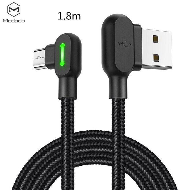 MCDODO 90 Degree 2A Breathing Light Micro USB Data Cable 0.5m/1.2m/1.8m For Honor 8X-1.8m 1.8m