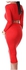 Sunweb Two Piece High Waist Bodycon Contrast Cropped Long Sleeve Midi Bandage Dress Red