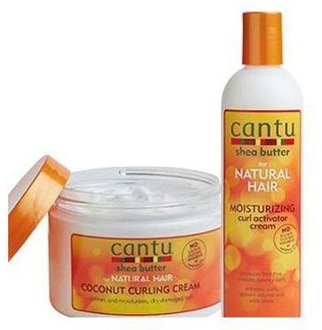 Cantu Coconut Curling Cream + Moisturizing Curl Activator Cream.