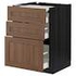 METOD / MAXIMERA Bc w pull-out work surface/3drw, black/Sinarp brown, 60x60 cm - IKEA