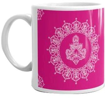 Printed Ceramic Mug White/Pink
