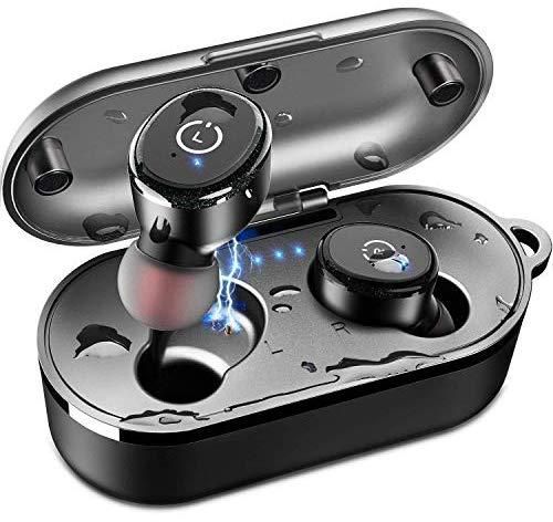 TOZO T10 TWS Bluetooth 5.0 Earbuds True Wireless Stereo Headphones IPX8 Waterproof in-Ear Wireless Charging Case Built-in Mic Headset Premium Sound with Deep Bass for Running Sport
