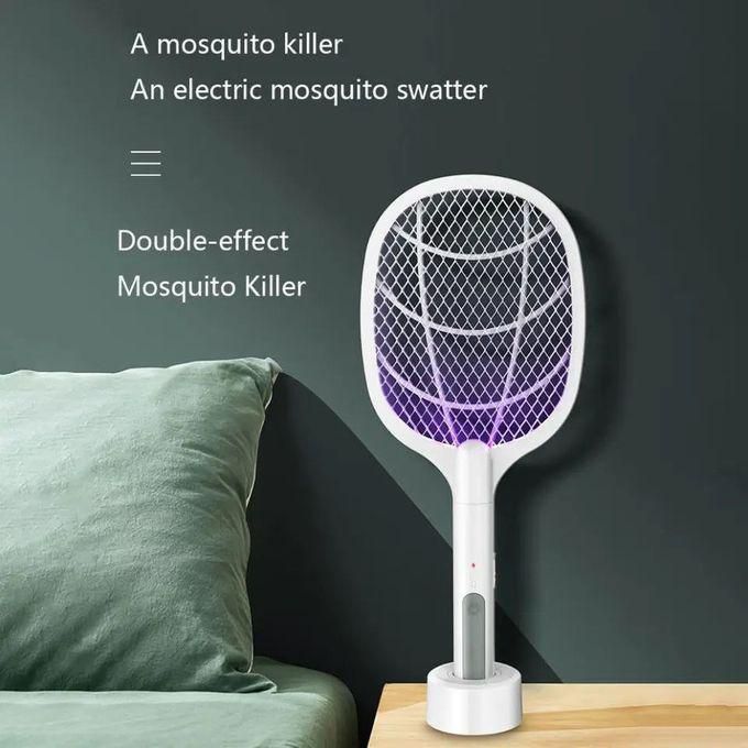 Eleadsouq Electric Mosquito Fly Swatter, Large Size Handheld Fly Swatter Racket With 3-Layer Mesh Protection, USB Rechargeable Mosquito Killer Bug Zapper Safe To Indoor And Outdoor Pest Control