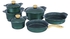 WELLDONE Florence Granite Cookware Set - 20 Pcs - Dark Green