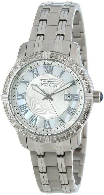 Invicta Women's 14373 Angel Silver Dial Diamond-Accented Stainless Steel Watch