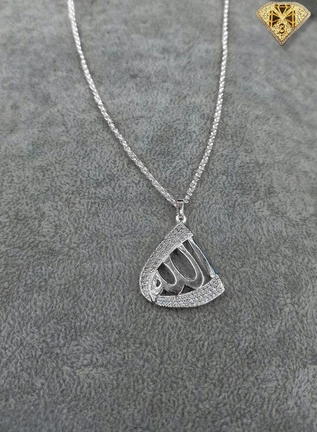 3Diamonds High-Quality Platinum-Plated "Allah" Islamic Shape Necklace