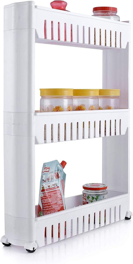 Kitchen Storage Cart For Narrow Spaces - 3 Racks