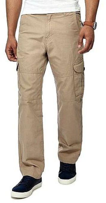 Classic Combat Chinos Trousers For Men-Khaki Color