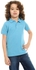 Ted Marchel Boys Buttoned Neck Half Sleeves Polo Shirt - Light Blue