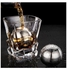 2-Piece Ice Cube Eco-friendly Rapid Cooling Stainless Steel Drink Chiller Ball Silver