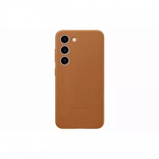 Samsung Leather back cover for Samsung Galaxy S23 Camel | Gear-up.me