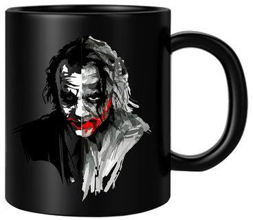 Joker Face Printed Mug Grey/Black/Red 10centimeter