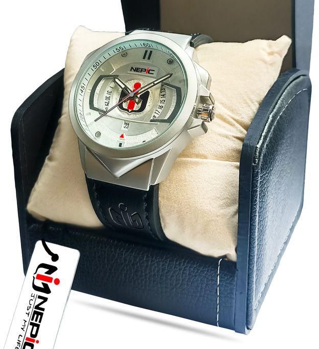 Nepic Modern Luxury Black Leather Wrist Watch For Men By NelPicter