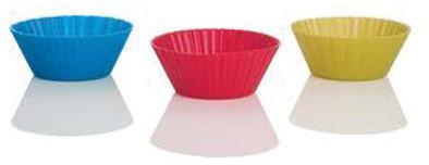 Set of 12 small Muffin cups 5 cm silicone 3 clrs