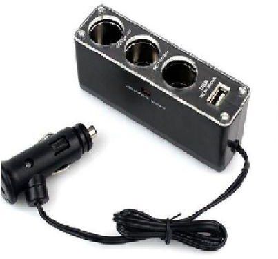 As Seen On Tv Car Cigarette Lighter 3 Socket Splitter with USB Output
