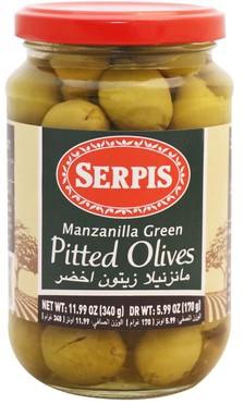 Serpis Manzanilla Green Pitted Olives 170 G