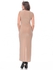 Boohoo DZZ87088 Cindy Draped Plunge Thigh Slit Maxi Dress for Women - Sand, 12 UK