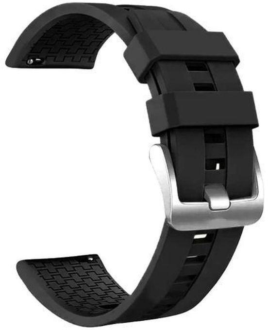 Samsung Galaxy Watch 42mm - Silicone Replacement Strap With Buckle(Black)