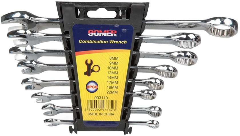 Gomer Combination Wrench Set 903110 Silver Pack of 8
