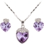 Mysmar 18k White Gold Plated Crystal Jewelry Set, MM573