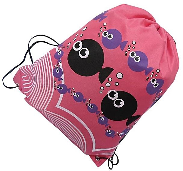 Generic Swimming Drawstring Beach Bag Sport Gym Waterproof Backpack Swim DanceFish Pink