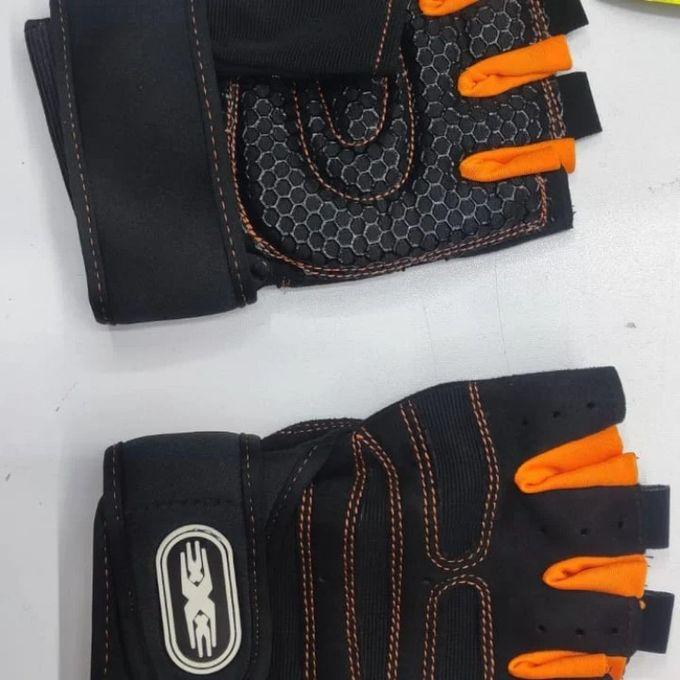 Leather Material Gym Hand Gloves