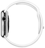 ساعة Apple Watch الرياضية, 42 ملم Stainless Steel Case مع حزام رياضي ابيض