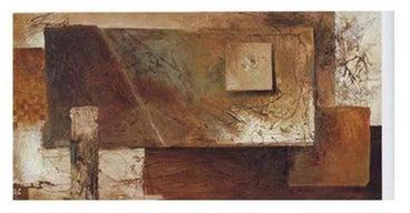 Decorative Wall Painting With Frame Brown/Grey 45x13cm