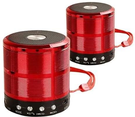 Mini Speaker with Bluetooth, USB, Aux and also compatible with Mobile phone calls. Quickly charged and a good battery health in 5 colours (Black, Silver, Red, Golden and Blue) (Gold)